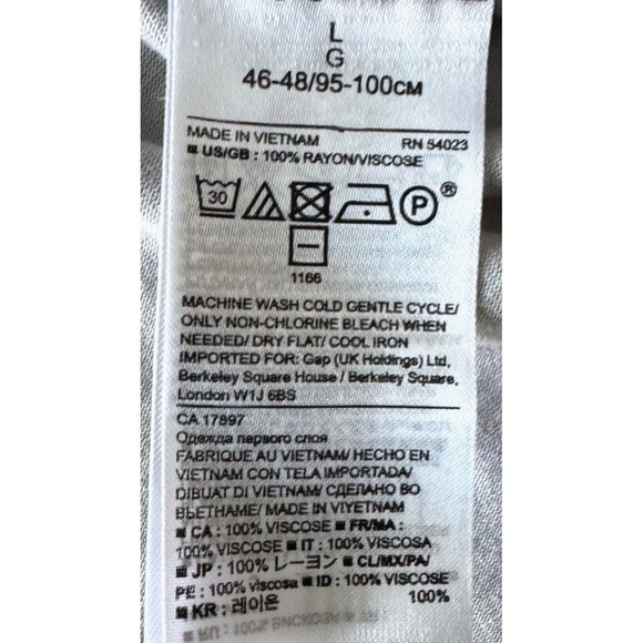 Banana Republic HiNeck Shirt Sleeveless Light Gray Tunic White Trim Viscose - Picture 11 of 13